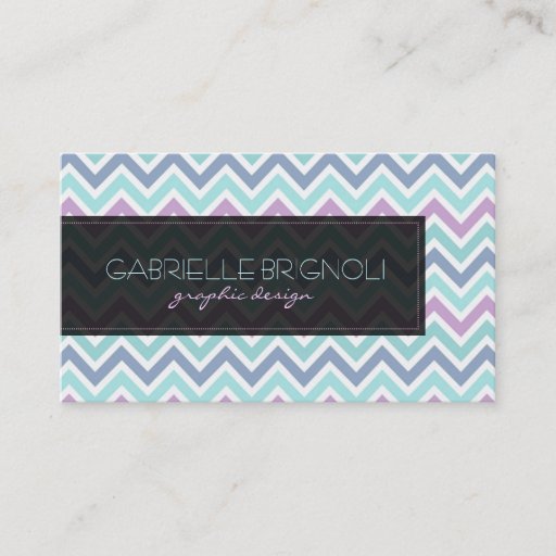 Customizable Elegant Pastel Tones Chevron Pattern Business Card