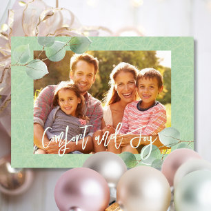 Elegant Pastel Traditional Eucalyptus Christmas Card