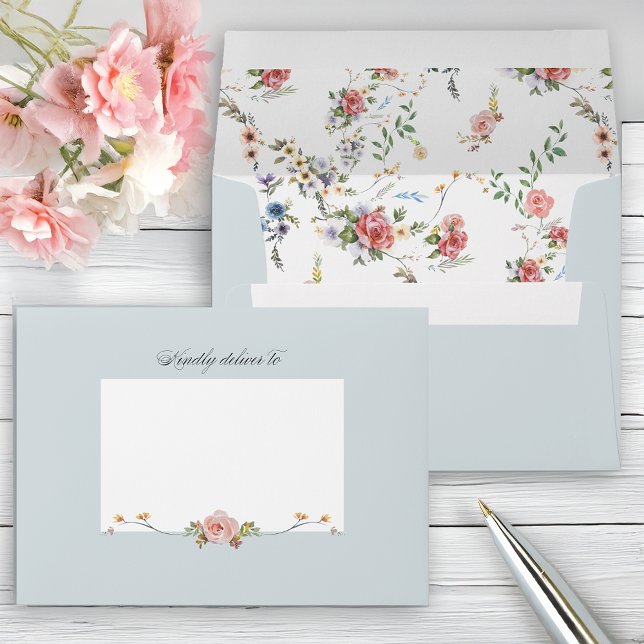Elegant Pastel Watercolor Boho Floral  Envelope (Creator Uploaded)
