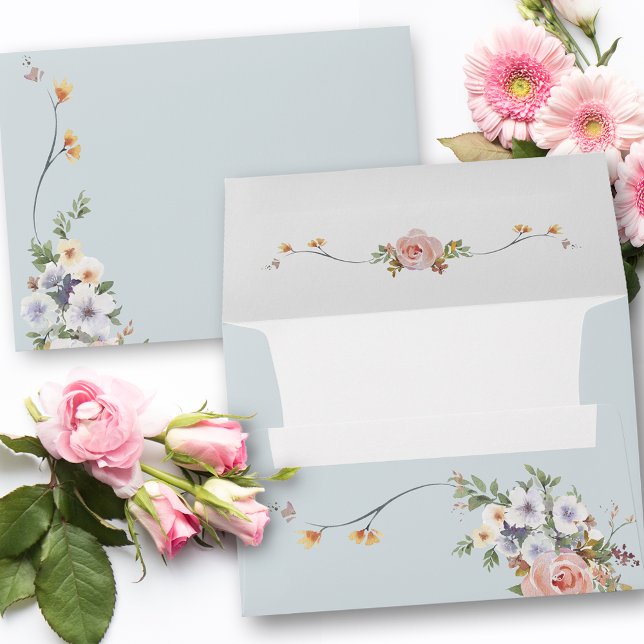 Elegant Pastel Watercolor Boho Floral  Envelope (Creator Uploaded)