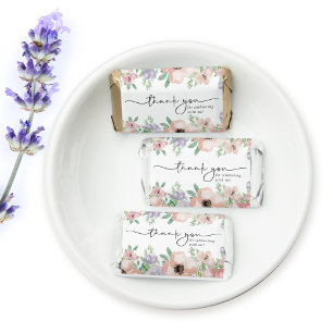 Elegant Pastel Watercolor Floral Thank You Hershey's Miniatures