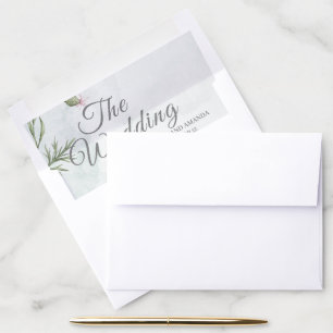 Elegant Pastel Watercolor Floral Wedding Envelope Liner