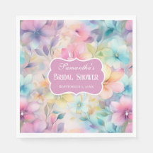 Elegant Pastel Watercolor Florals Bridal Shower