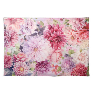 Elegant Pastel Watercolor Flowers Cloth Placemat
