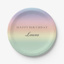 Elegant Pastel Watercolor Happy Birthday Party