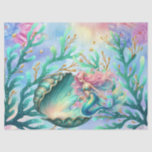 Elegant Pastel Watercolor Mermaid Decoupage Tissue Paper