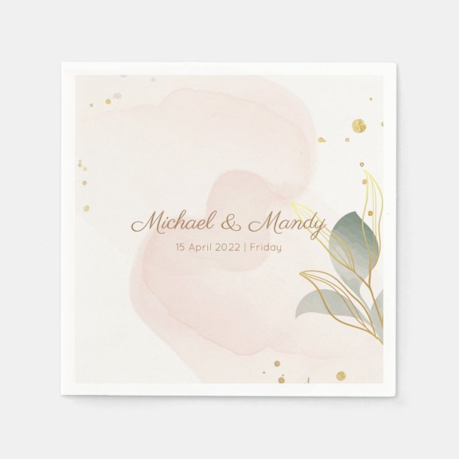 Elegant pastel watercolor napkins (Front)