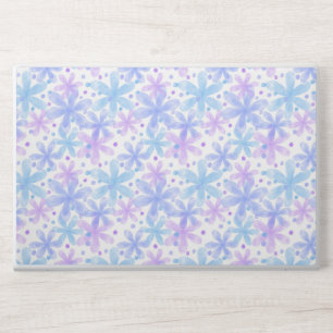 Elegant pastel watercolor purple and pink flowers HP laptop skin