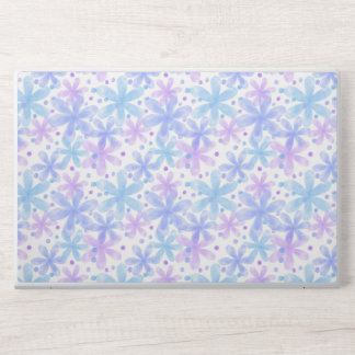 Elegant pastel watercolor purple and pink flowers HP laptop skin