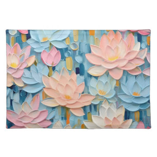 Elegant Pastel Watercolor Waterlilies Cloth Placemat