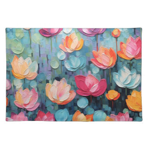 Elegant Pastel Watercolor Waterlilies Cloth Placemat