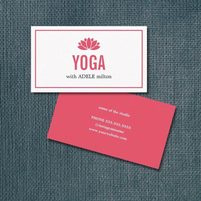 Elegant Pastel White Lotus Yoga Instructor Business Card (Creator Uploaded)