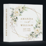 Elegant Pastel White Roses Eucalyptus Wedding 3 Ring Binder<br><div class="desc">For further customization,  please click the "customize further" link and use our design tool to modify this template. 
 If you need help or matching items,  please contact me.</div>