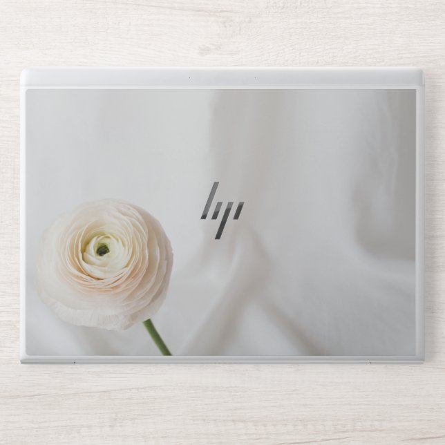 Elegant Pastel White Roses flower HP Laptop Skin (Front)