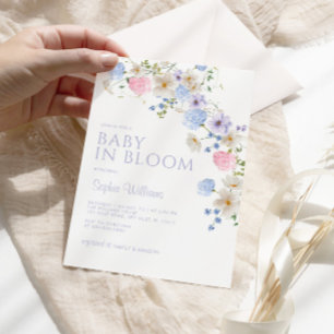 Elegant Pastel Wildflower Baby in Bloom Shower Invitation