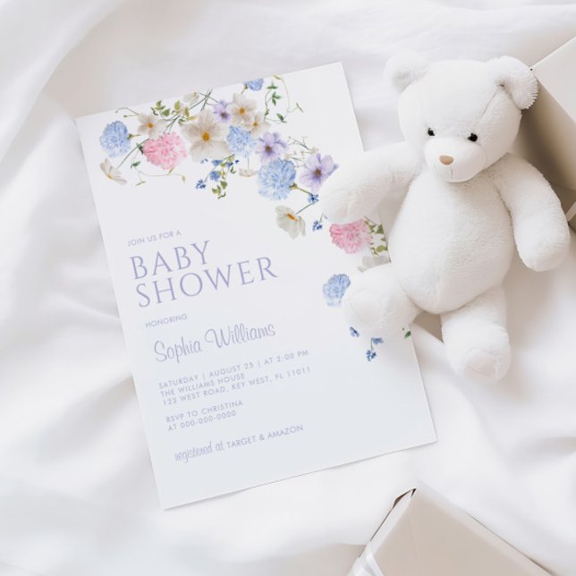 Elegant Pastel Wildflower Baby Shower Invitation (Creator Uploaded)