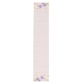 Elegant Pastel Wildflower Border Table Runner