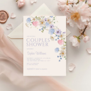 Elegant Pastel Wildflower Couples Shower Invitation