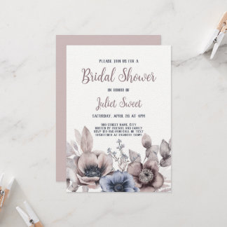 Elegant Pastel Wildflower Floral Bridal Shower Invitation