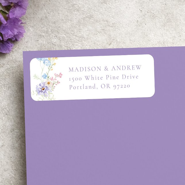 Elegant Pastel Wildflower Wedding Return Address Label (Creator Uploaded)