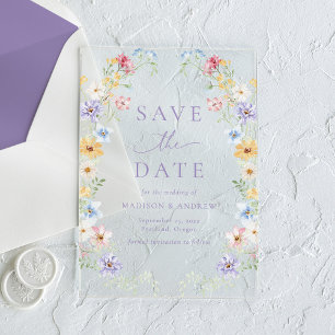 Elegant Pastel Wildflower Wedding Save the Date