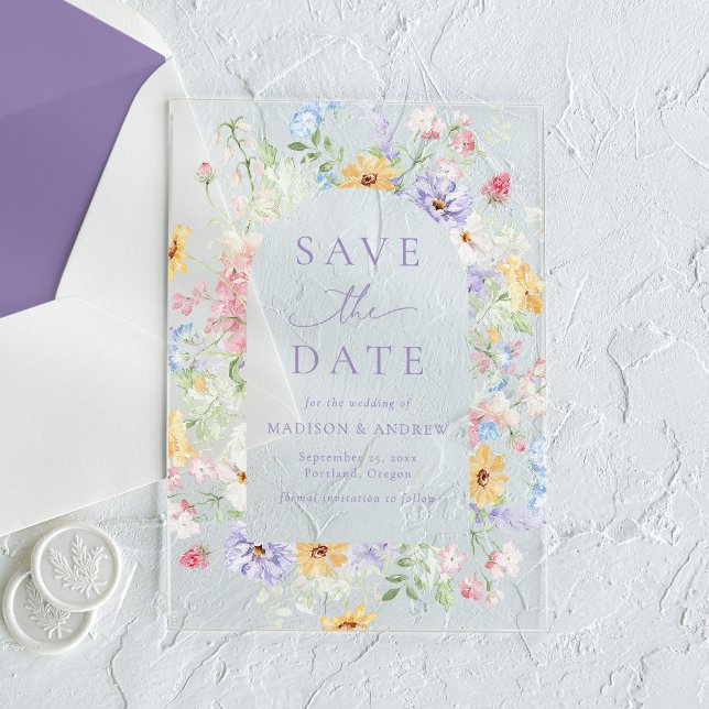 Elegant Pastel Wildflower Wedding Save the Date (Creator Uploaded)