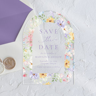 Elegant Pastel Wildflower Wedding Save the Date