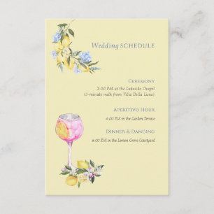 Elegant Pastel yellow Lemons Wedding Information Enclosure Card