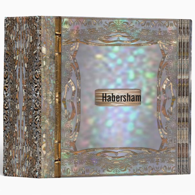 Elegant Paternost II Monogram 3 Ring Binder (Front/Spine)