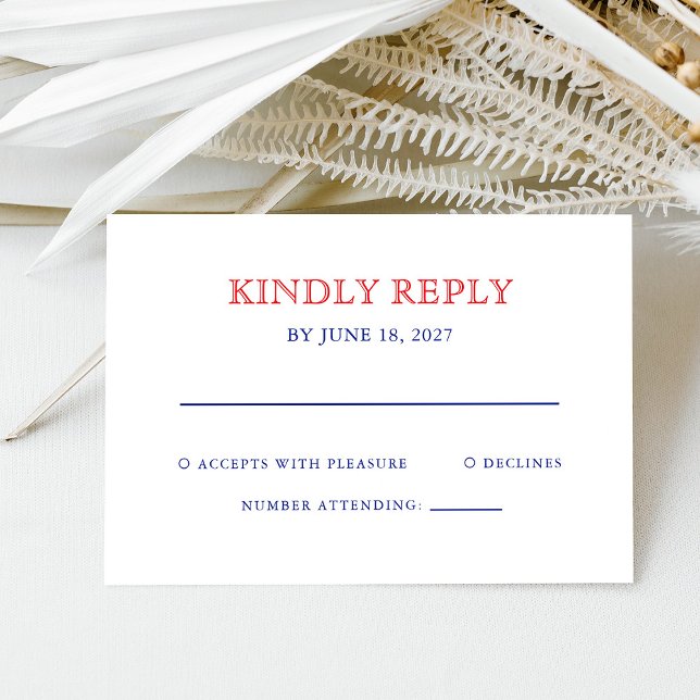 Elegant Patriotic 4th of July Wedding RSVP Card (Creator Uploaded)