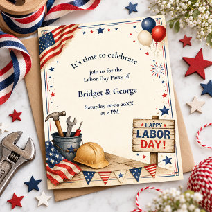 Elegant Patriotic American Flag Labor Day Party