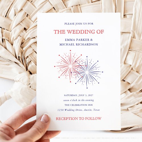 Elegant Patriotic Fireworks | 4th of July Wedding