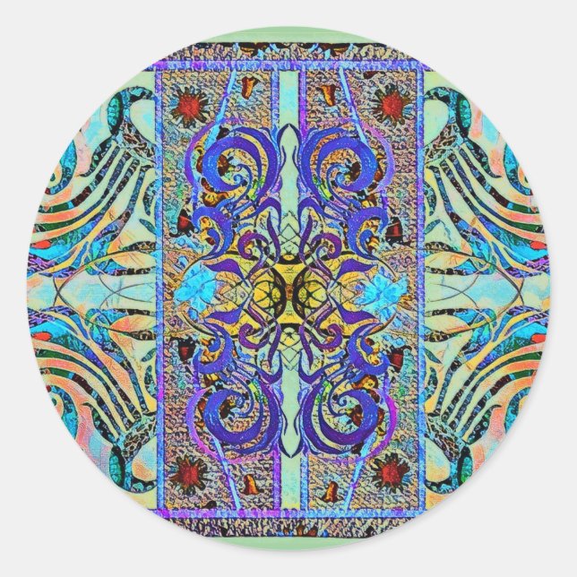 Elegant Pattern 57793 Classic Round Sticker (Front)