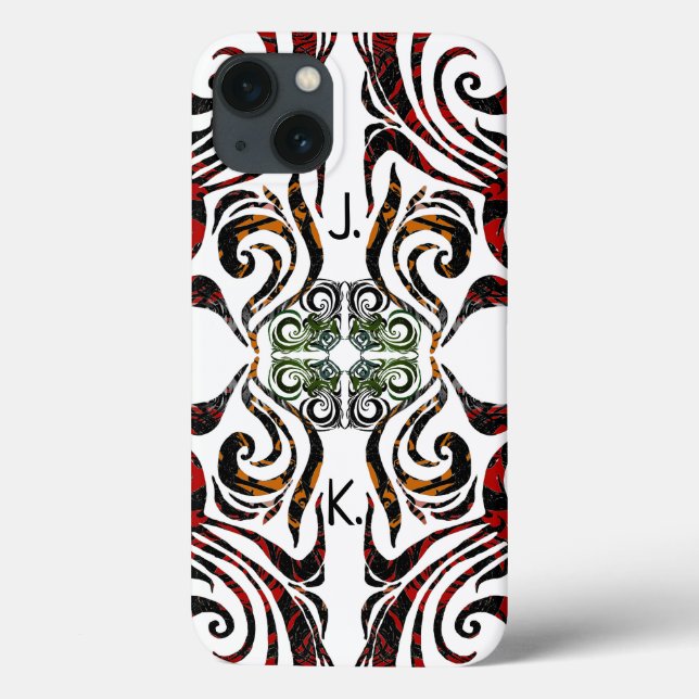 Elegant Pattern and your Initials  Case-Mate iPhone Case (Back)