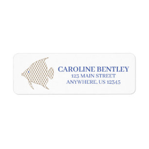 Elegant Pattern Angel Fish Return Address Labels