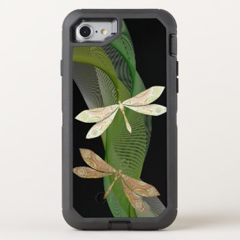 Elegant Pattern Filled Dragonflies Otterbox Defender Iphone Se/8/7 Case by kazashiya at Zazzle