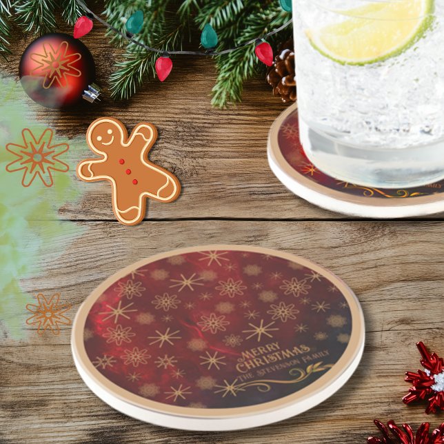 Elegant Pattern RED GOLD  Coaster (Elegant Pattern RED GOLD Coaster)