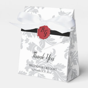 Elegant Pattern & Wax Seal Wedding Favor Boxes