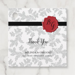 Elegant Pattern & Wax Seal Wedding Gift Favor Tags