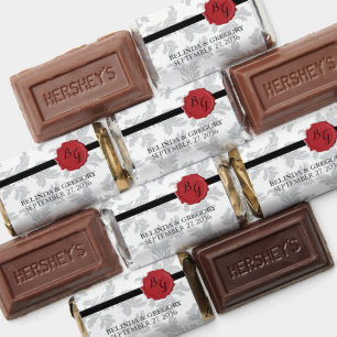 Elegant Pattern & Wax Seal Wedding Hershey's Miniatures