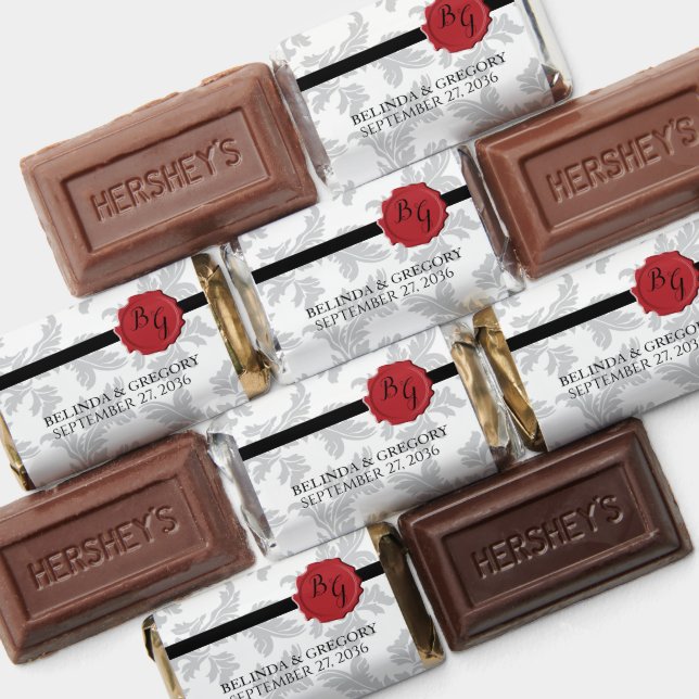 Elegant Pattern & Wax Seal Wedding  Hershey's Miniatures (Assorted)