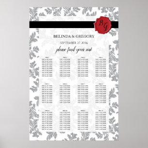 Elegant Pattern & Wax Seal Wedding Seating Chart