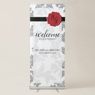 Elegant Pattern & Wax Seal Wedding Welcome Sign