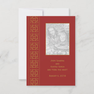 Elegant Patterned Indian Save the Date
