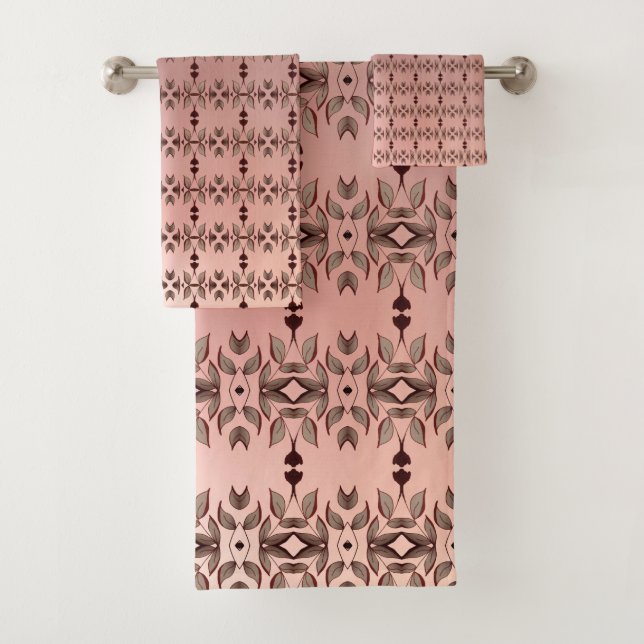 Elegant Patterned Three Piece Bath Towel Set (Insitu)