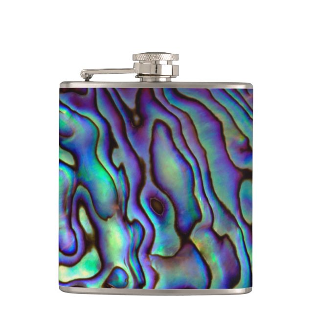 Elegant Paua Shell Look Hip Flask (Front)