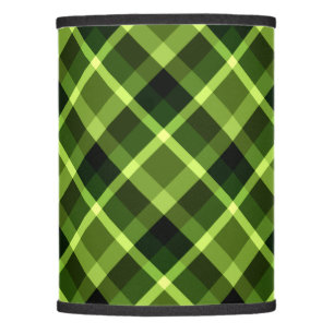 Elegant Pea Green Plaid Pattern Lamp Shade