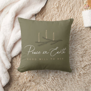 Elegant Peace On Earth Good Will To Men Christmas  Throw Pillow