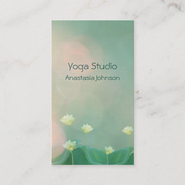 Elegant Peaceful Calm Lotus Soft Artistic Wellness Appointment Card (Front)