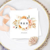 Elegant Peach and Cream Floral Monogram Wedding